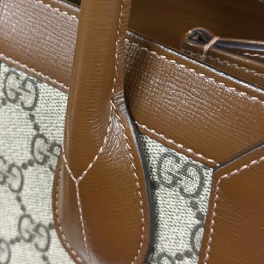 Gucci Tote Jackie Shoulder Bag GG Supreme Canvas Brown - Picture 8 of 8
